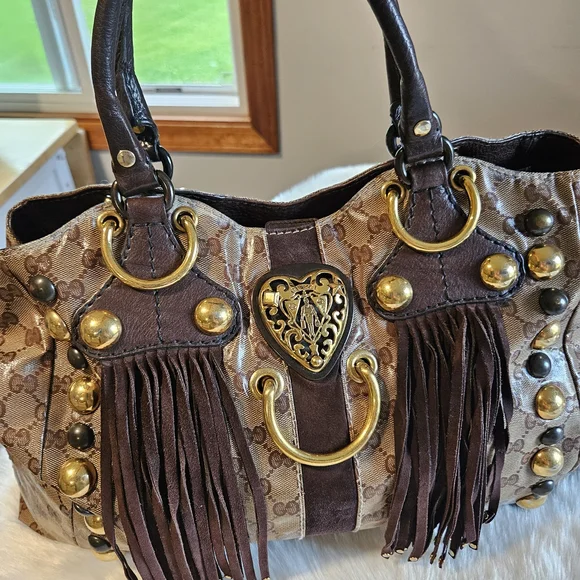 Gucci XL Crystal Fringe Babouska Hobk - Picture 3 of 16